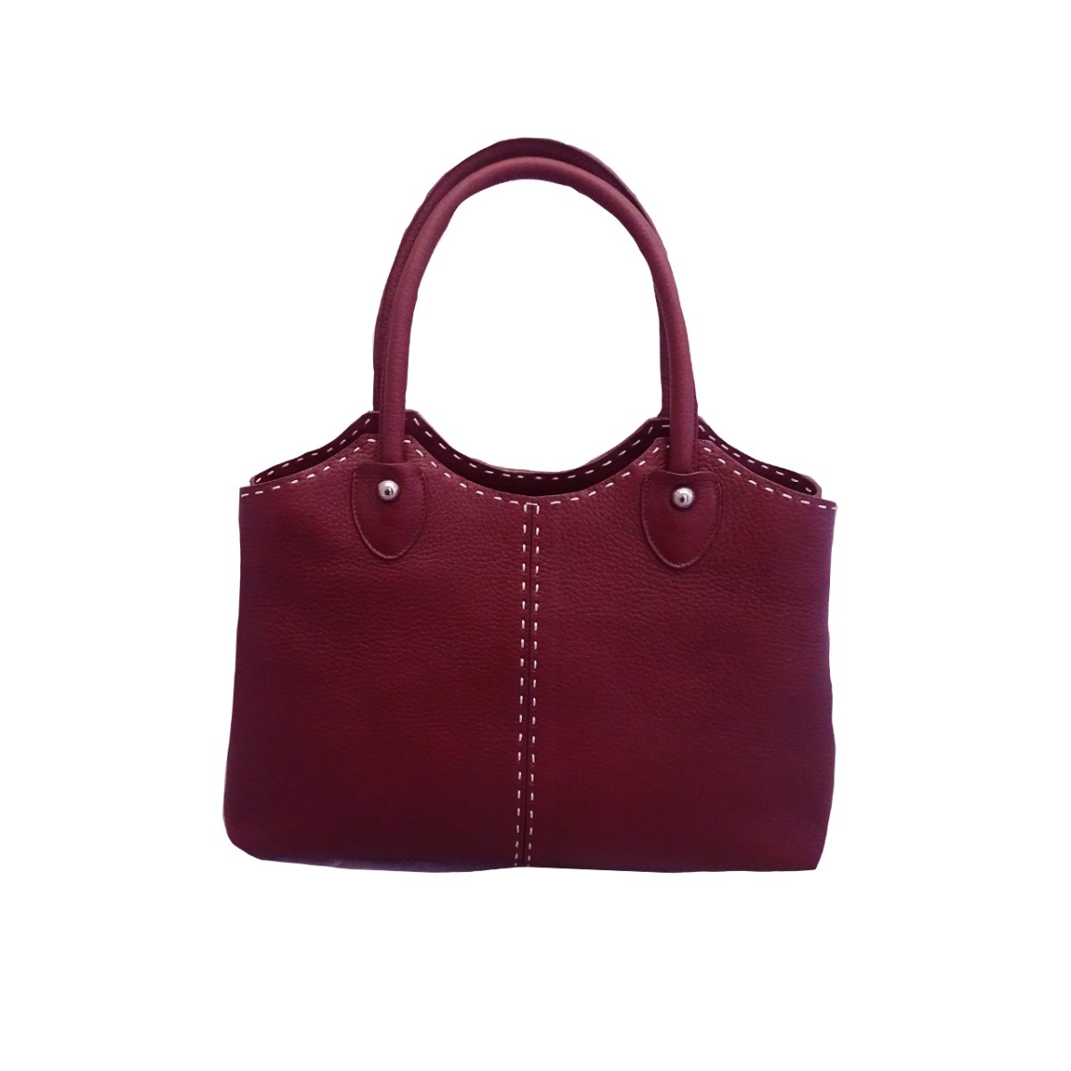 Sac en cuir grainé Juliette Aubergine – Image 2